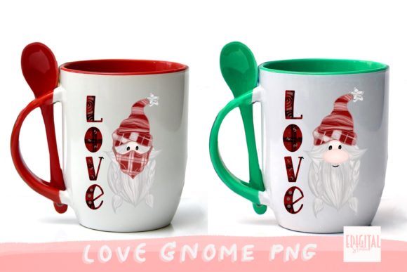 3 Red Buffalo Plaid Love Gnome Christmas Print Templates for Festive Branding