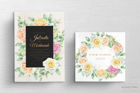 Beautiful Floral Wedding Invitations Print Templates