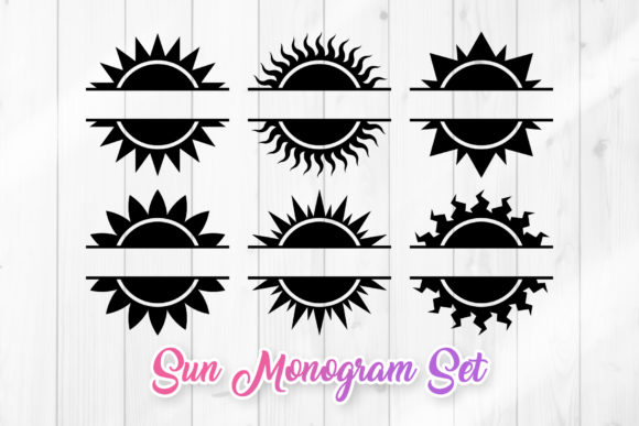 Branding with Sun Clipart Monogram SVG Set for Local Crafts Businesses