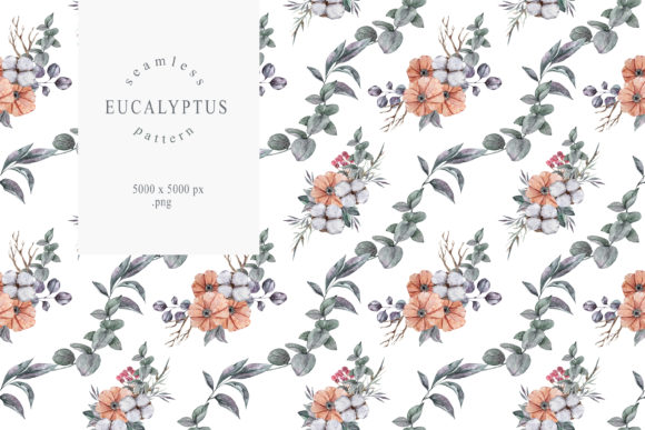 Christmas Eucalyptus Seamless Pattern for Branding and Holiday Design Projects