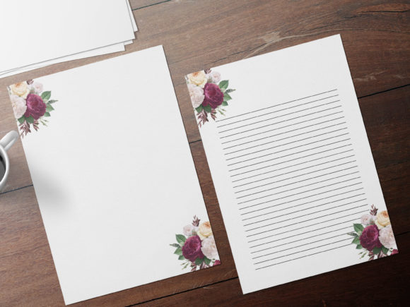 Dark Elegant Roses Stationary Print Templates