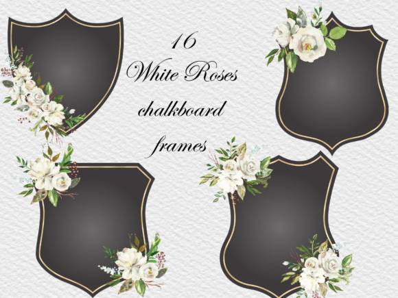 Elegant Black Frames with Flowers for Crafts