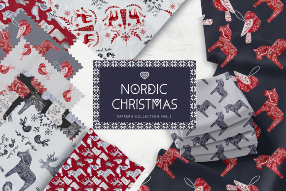 Elegant Nordic Christmas Patterns for Festive Branding