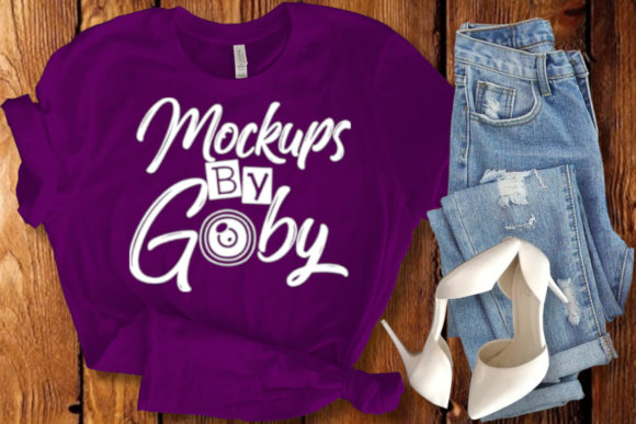 Elevating Local Branding with Mockups Purple T-shirt, Styled Mock Up