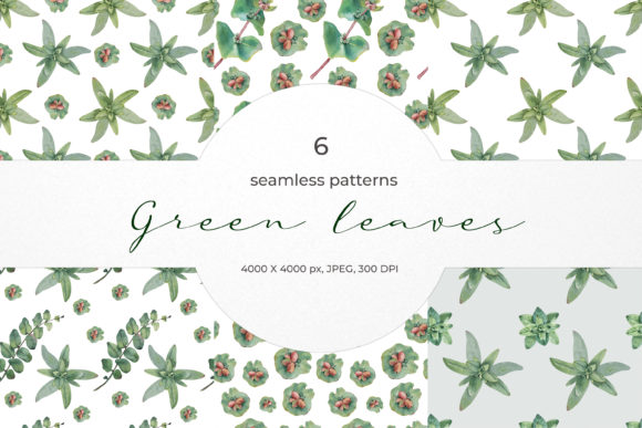 Green Leaves Seamless Patterns for Versatile Branding and Design Projects