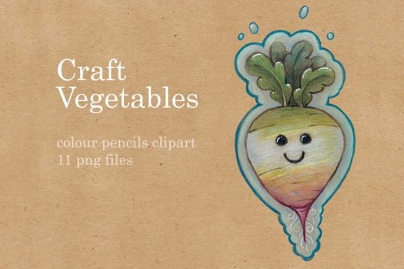 Happy Craft Vegetables: A Fresh Graphic Design Asset for Creative Bloggers and Publishers