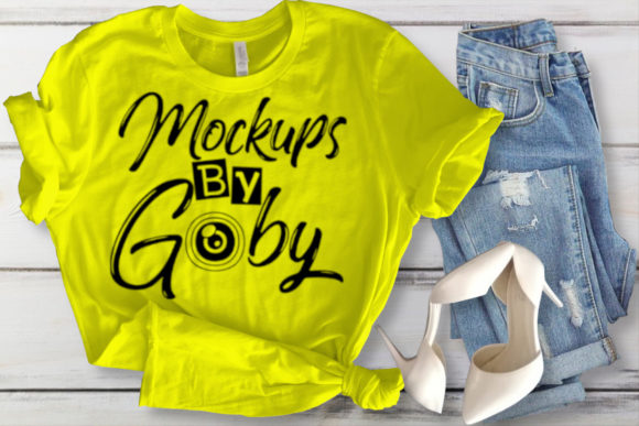 How the Mockup Women Yellow Bella Canvas Shirt Elevates Blog and Editorial Design