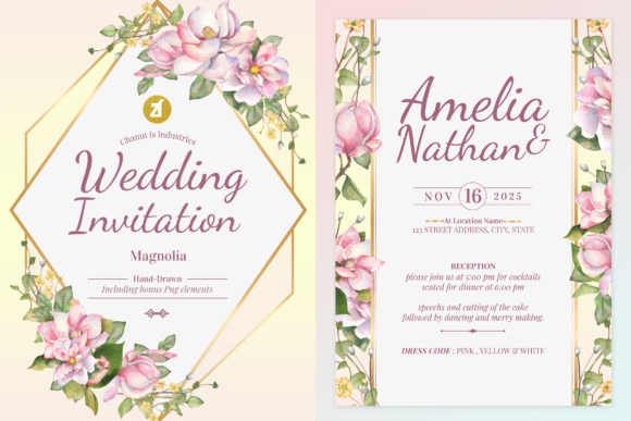 Magnolia Wedding Invitation Vol.02: A Print Templates Review for Brand Designers and Marketers