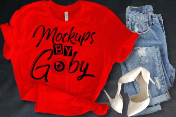 Red T-Shirt Mockups for Local Branding