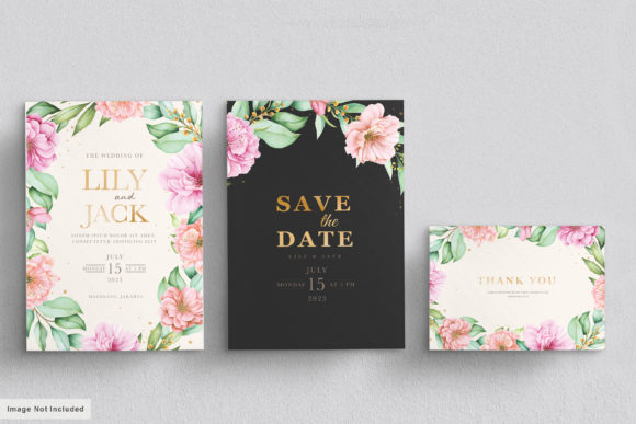 Soft Cherry Blossom Wedding Card: A Delicate Design for Elegant Branding and Packaging